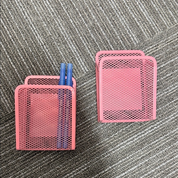 Other - Pink Metal Magnetic Wire Pen/Pencil Holders